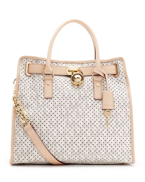 michael kors signature perforated large hamilton tote bag|Michael Kors nouveau Hamilton large.